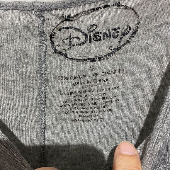 Disney Women's Heather Gray Short Raglan Sleeve Mickey Mouse T-Shirt Size Small - Picture 4 of 8